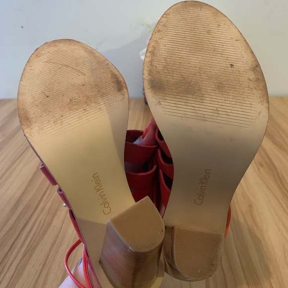 CALVIN KLEIN Panelope Ankle Wrap Sandal Heels - Picture 6 of 6